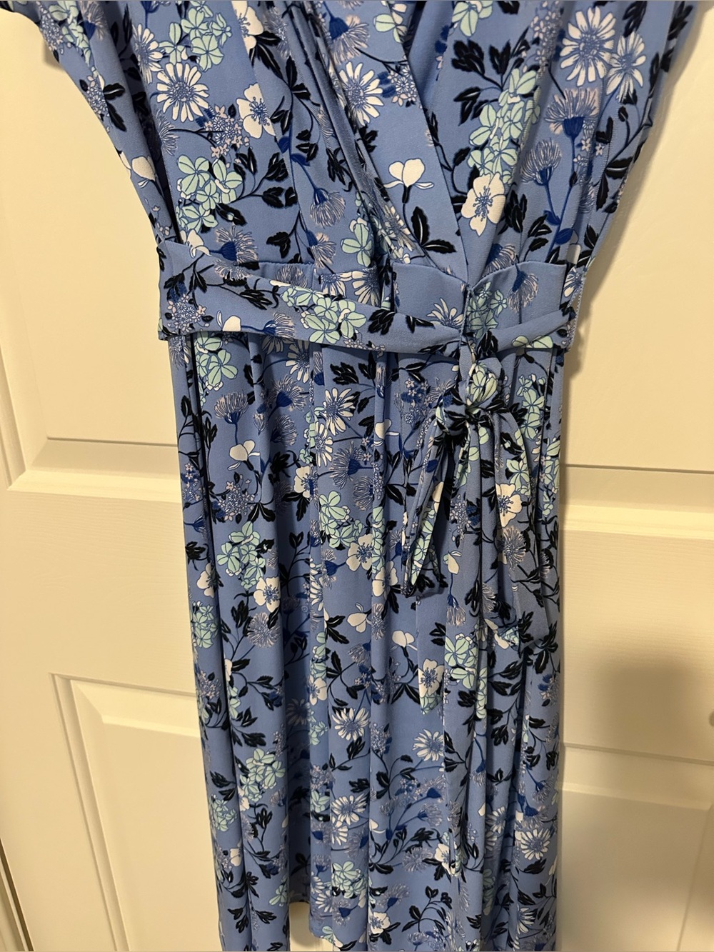 Women’s Liz Claiborne Blue Floral Dress Size Large L - Picture 3 of 8